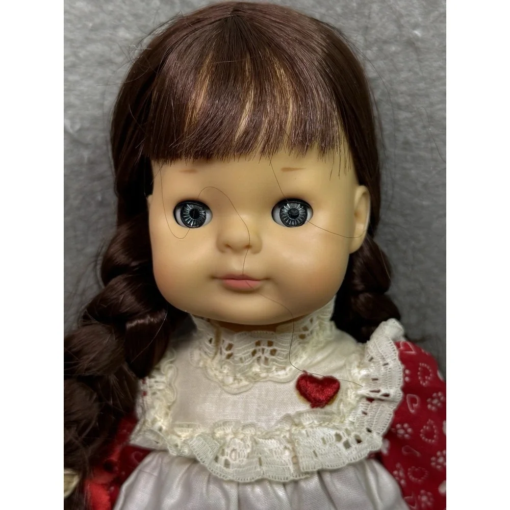 Vintage Fairyland Toy Products Jointed Plastic Doll Red  Dress Sleep Eyes 11
